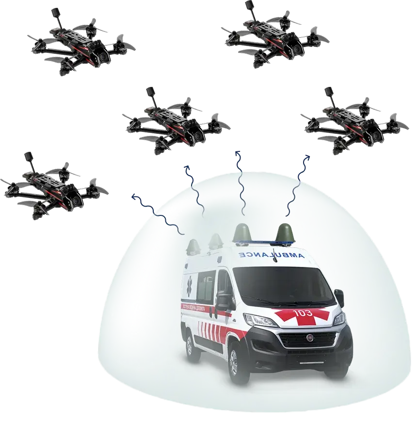 Ambulance evacuating a wounded person — first responders at work